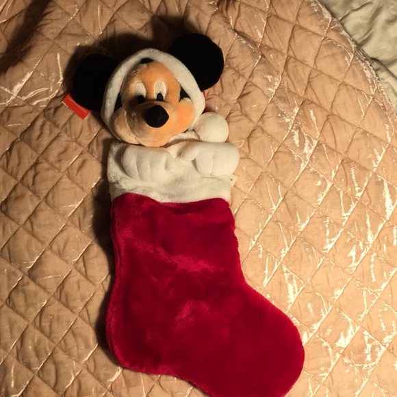 WDW Plush Stocking Mickey Mouse Santa and Minnie Mouse - Picture 2 of 13